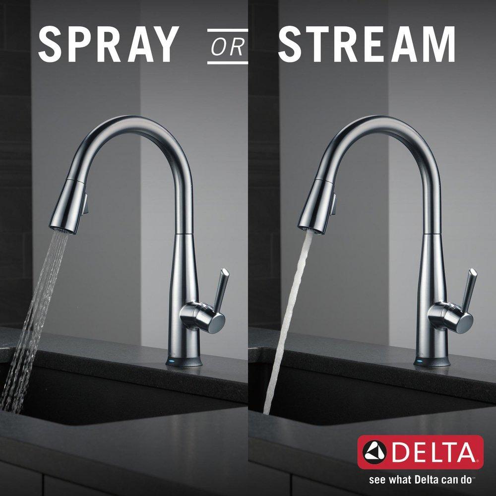 Delta Faucet Arctic Stainless Single Handle Pull Down Touch Activated Kitchen Faucet 