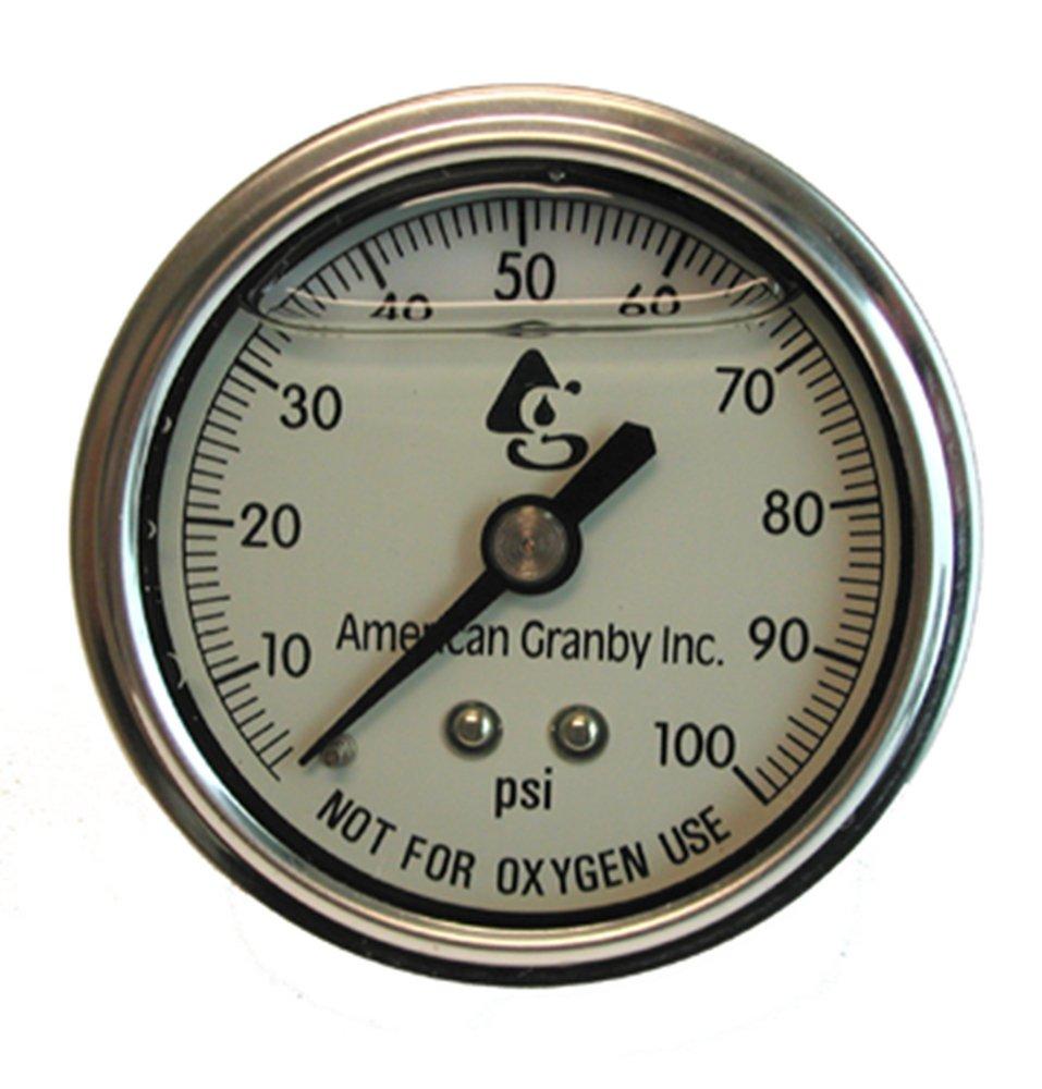 Harvard Stainless Steel Liquid Filled Gauge 