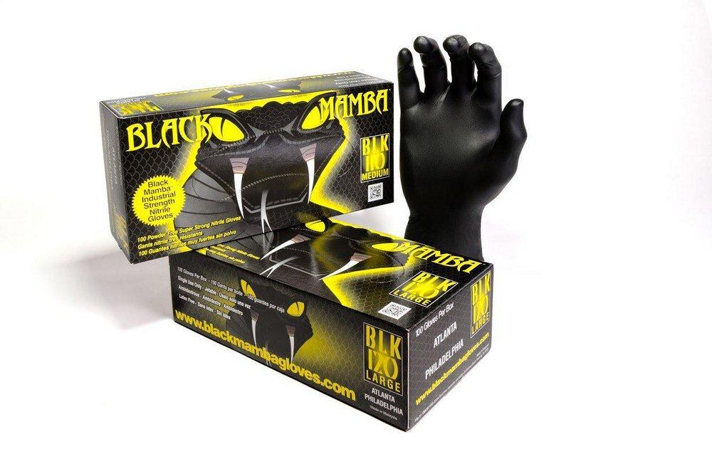 Mitco Manufacturing Black Powder Free Nitrile Gloves In Black 