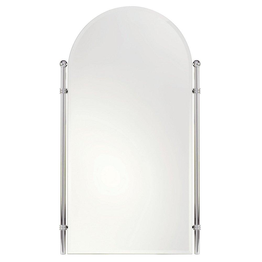 Ginger Polished Chrome Brass Wall Mount Arched Mirror in Polished Chrome 