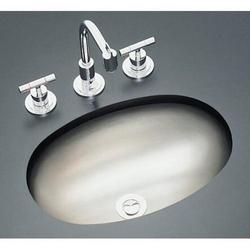 16-3/4 in. Dual Mount Oval Stainless Steel Bathroom Sink in Satin