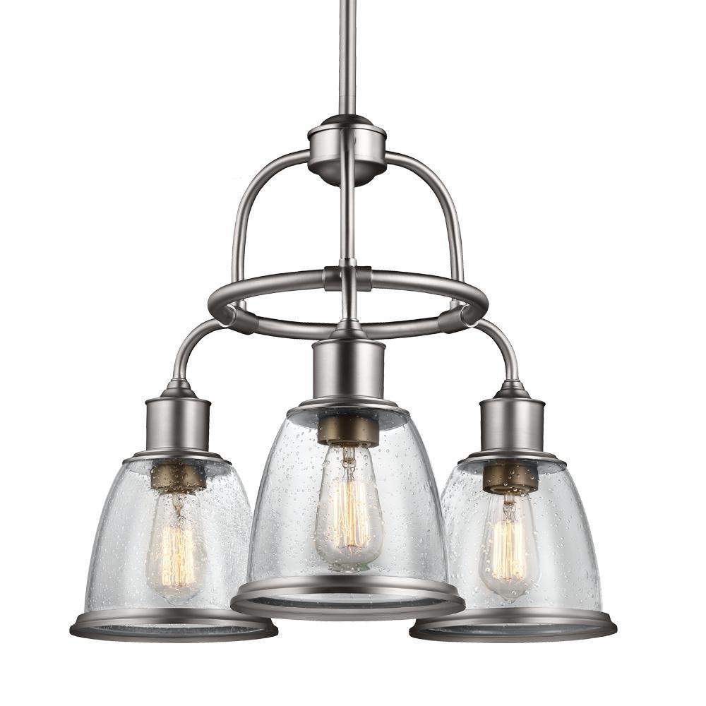 Feiss Satin Nickel 75W 3-Light Medium E-26 Base Incandescent Chandelier 