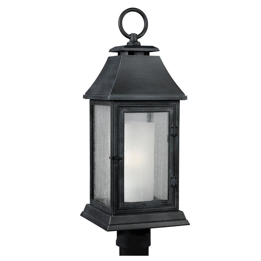 Visual Comfort & Co. Studio Dark Weathered Zinc 23-5/8 x 8-1/2 in. 1-Light Outdoor Post 