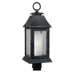 23-5/8 x 8-1/2 in. 1-Light Outdoor Post in Dark Weathered Zinc
