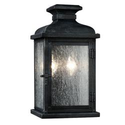 2-Light Wall Mount Lantern in Dark Weathered Zinc