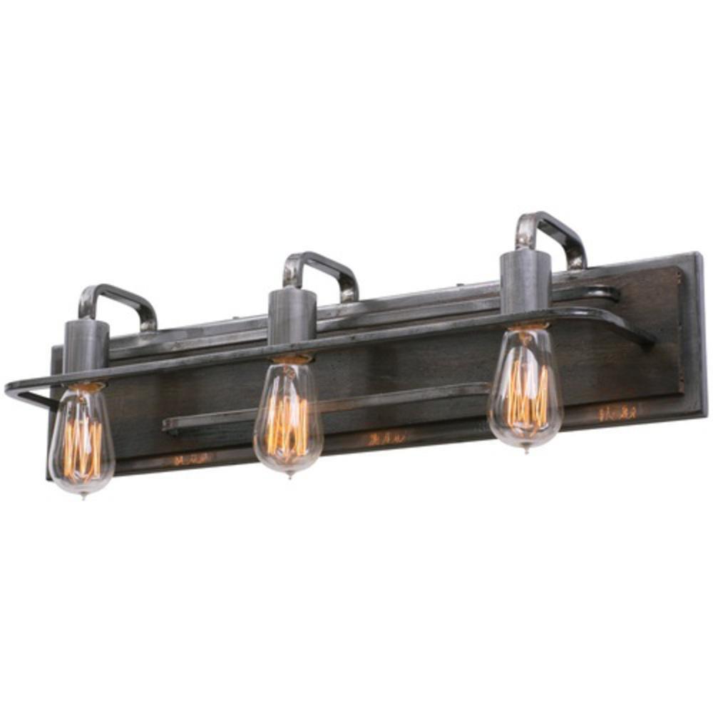 Varaluz Steel 100W 3-Light Vanity Fixture 