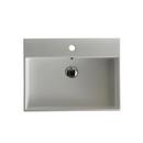 23-3/5 in. Vessel or Wall Mount Rectangular Vitreous China Bathroom Sink in Ceramic White