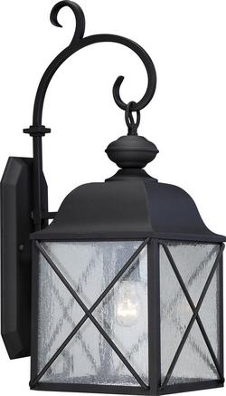 25-1/4 in. 100W Wall Mount Medium Lantern in Textured Black
