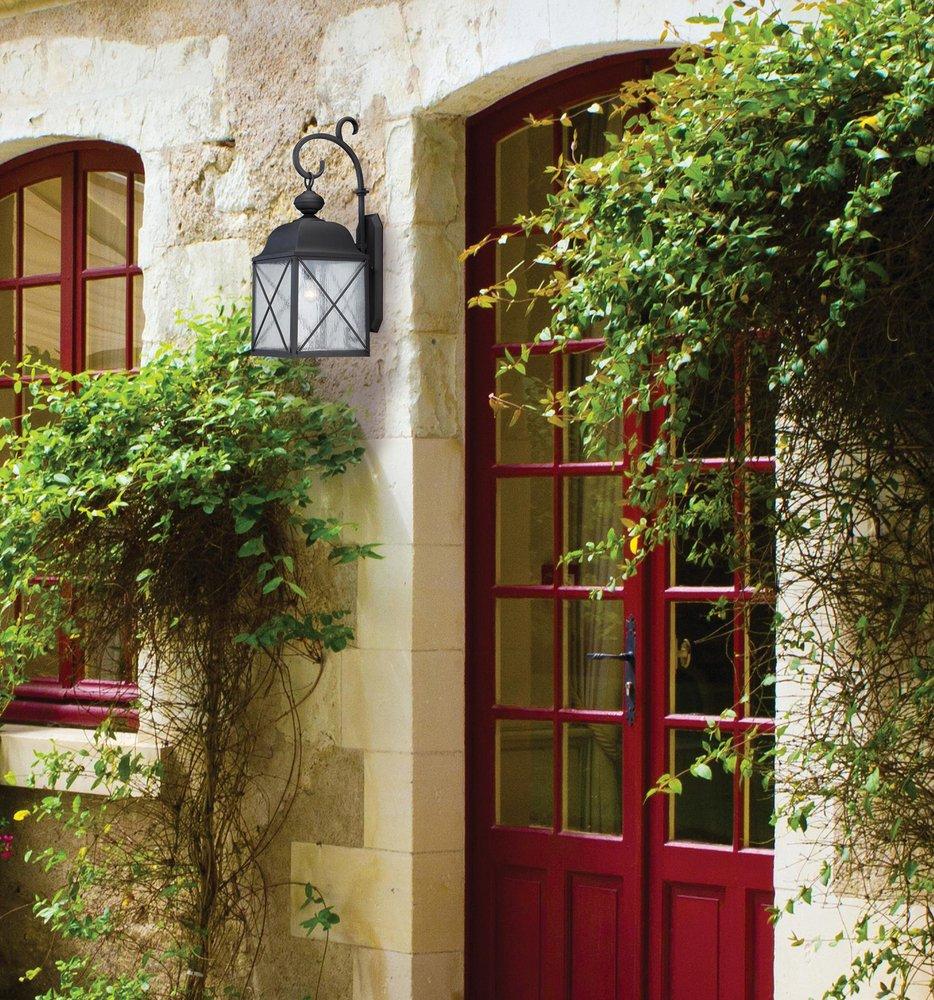 NUVO Textured Black 25-1/4 in. 100W Wall Mount Medium Lantern 