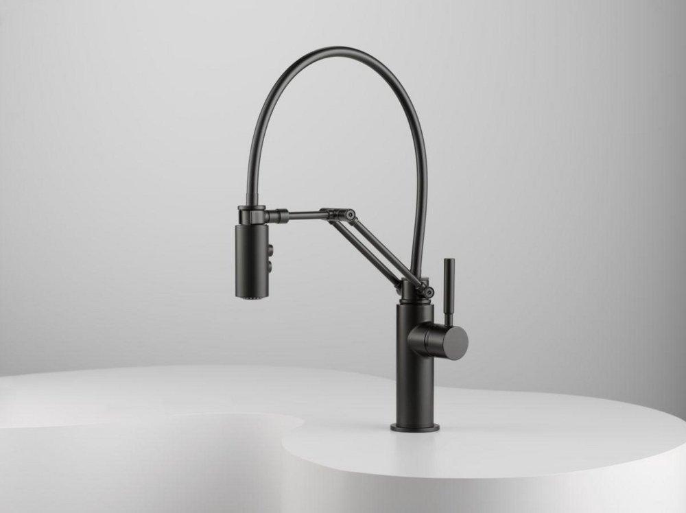 Brizo Matte Black Single Handle Pull Down Kitchen Faucet 