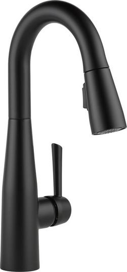 Single Handle Pull Down Bar Faucet in Matte Black