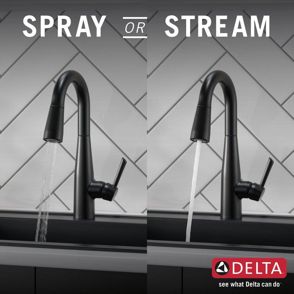 Delta Faucet Matte Black Single Handle Pull Down Bar Faucet 