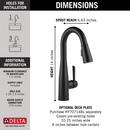 Delta Faucet Matte Black Single Handle Pull Down Bar Faucet 