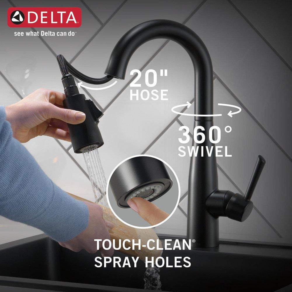 Delta Faucet Matte Black Single Handle Pull Down Bar Faucet 
