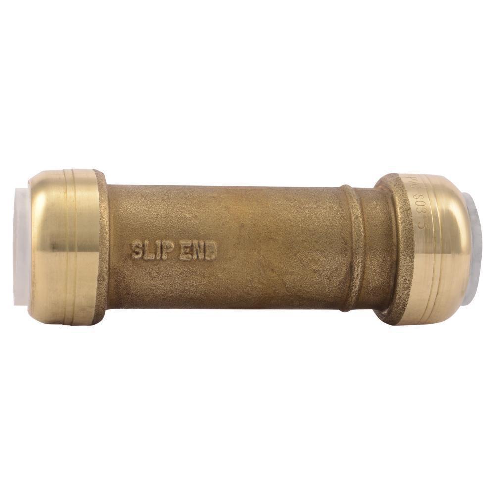 SharkBite&reg; Natural Brass PVC Slip Repair Straight Coupling 