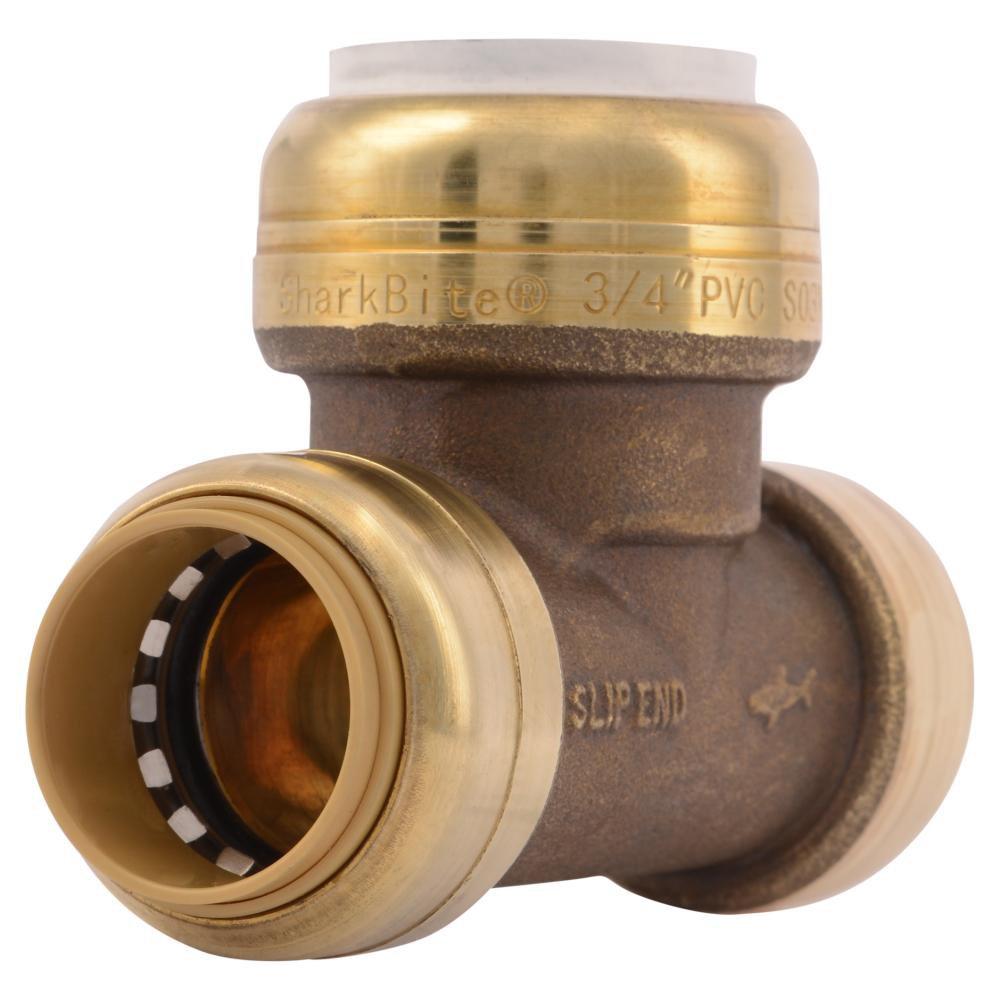 SharkBite&reg; Natural Brass CTS x PVC Brass Straight Transition Fitting 