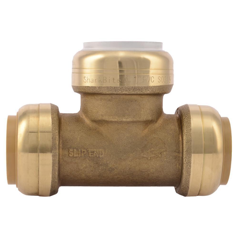 SharkBite&reg; Natural Brass Brass Straight Transition Slip Tee 