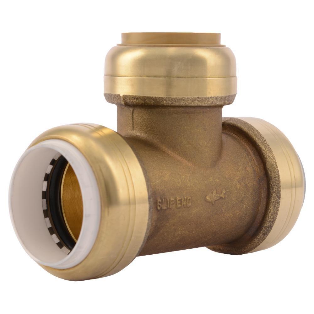 SharkBite&reg; Natural Brass PVC x CTS Brass Straight Transition Fitting 