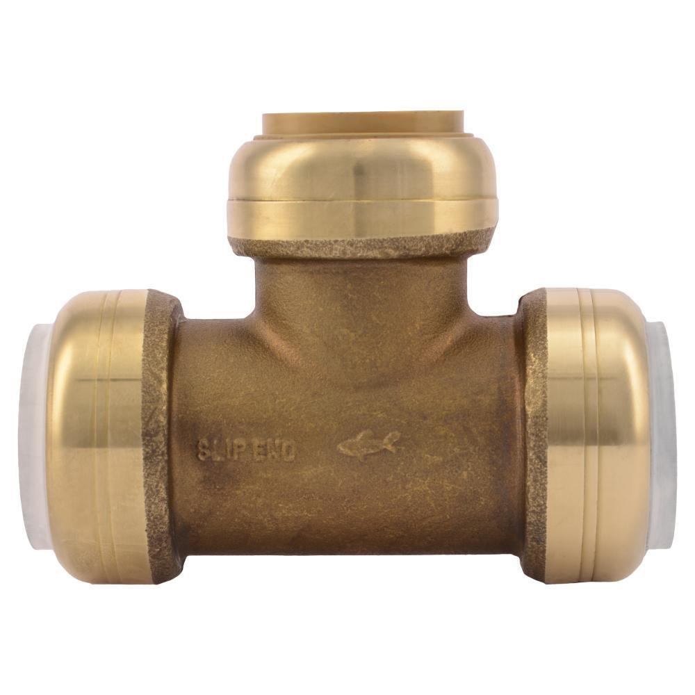 SharkBite&reg; Natural Brass PVC x CTS Brass Straight Transition Fitting 