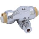 SharkBite&reg; Polished Chrome Push x Compression x Compression Lever Handle Angle Supply Stop Valve in Chrome Plated 