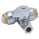 1/2 x 3/8 x 3/8 in. Push x Compression x Compression Lever Handle Angle Supply Stop Valve in Chrome Plated