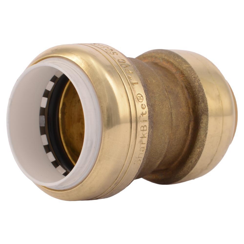 SharkBite&reg; Natural Brass CTS x PVC Transition Straight Coupling 