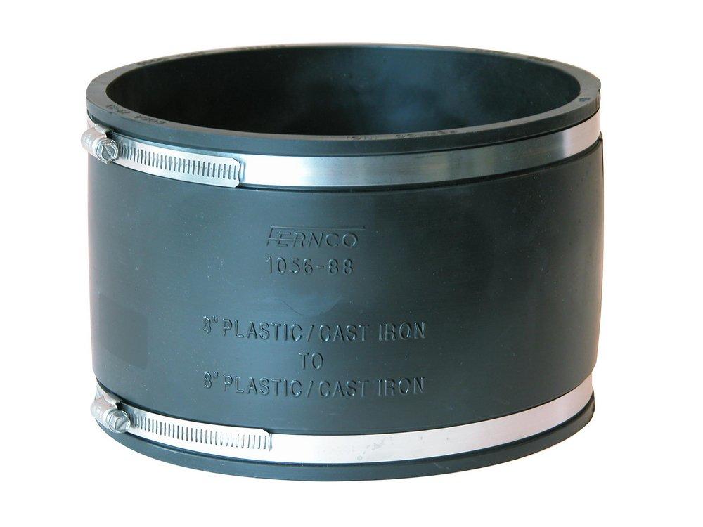 Fernco Clamp Plastic Coupling with Stainless Steel Band 