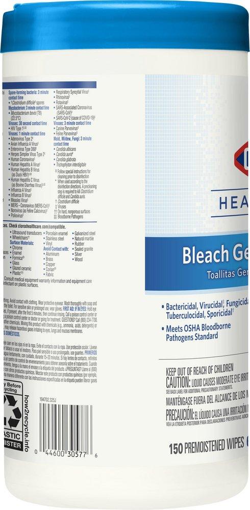 Clorox White Germicidal Wipe with Bleach 