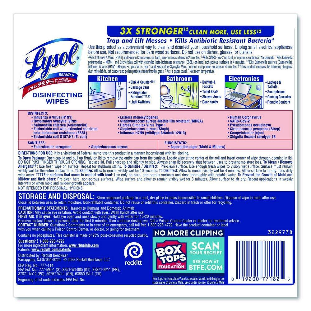 Lysol&reg; White Disinfecting Wipe 