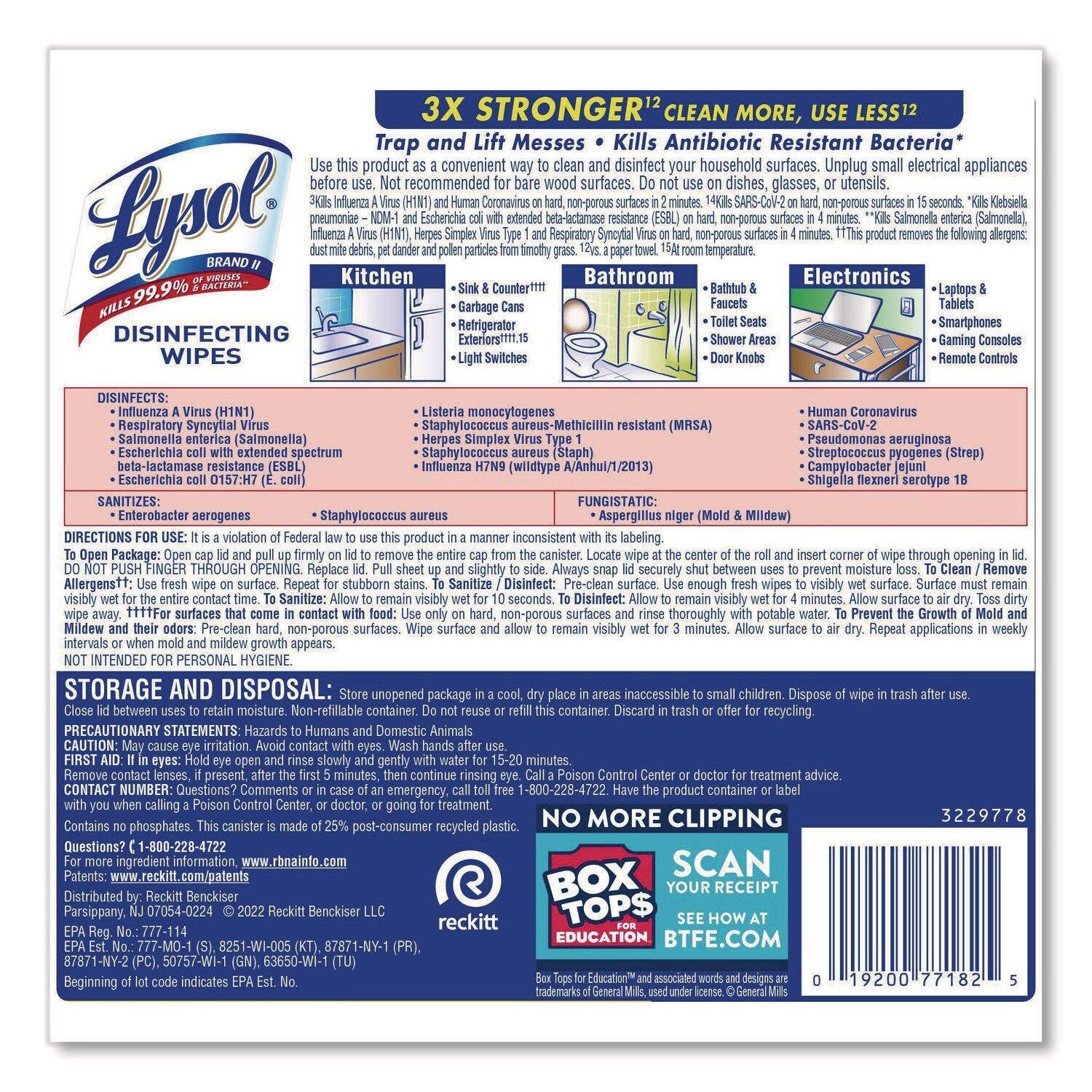 Lysol&reg; White Disinfectant Wipes (80 Sheets) 