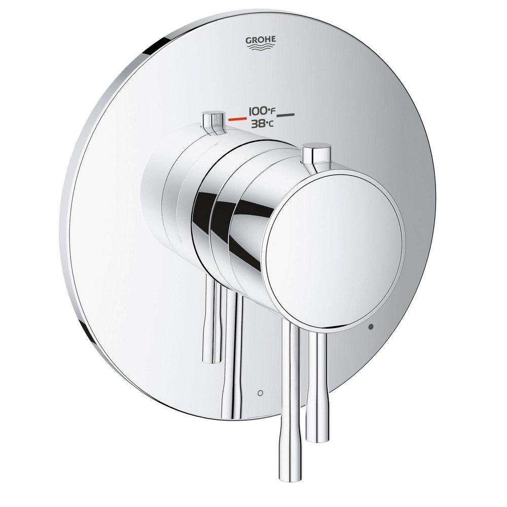GROHE StarLight&reg; Chrome Thermostatic Trim with Control Module and Double Lever Handle 