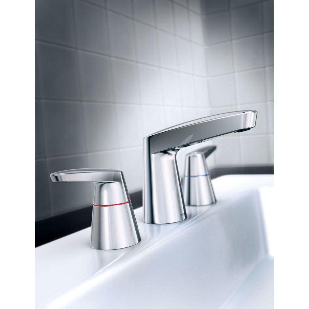 Moen Chrome Two Handle Lever Deck Mount Service Faucet 