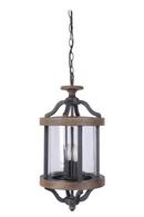 23-13/100 in. 2-Light Pendant in Textured Black with Whiskey Barrel