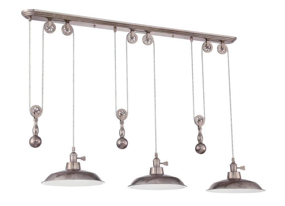 Craftmade Tarnished Silver 100W 3-Light Medium E-26 Incandescent Chain Hung Pulley Pendant 