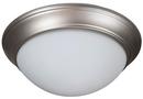15 in. 180W 3-Light Medium E-26 Incandescent Flush Mount Ceiling Fixture with White Glass in Satin Nickel