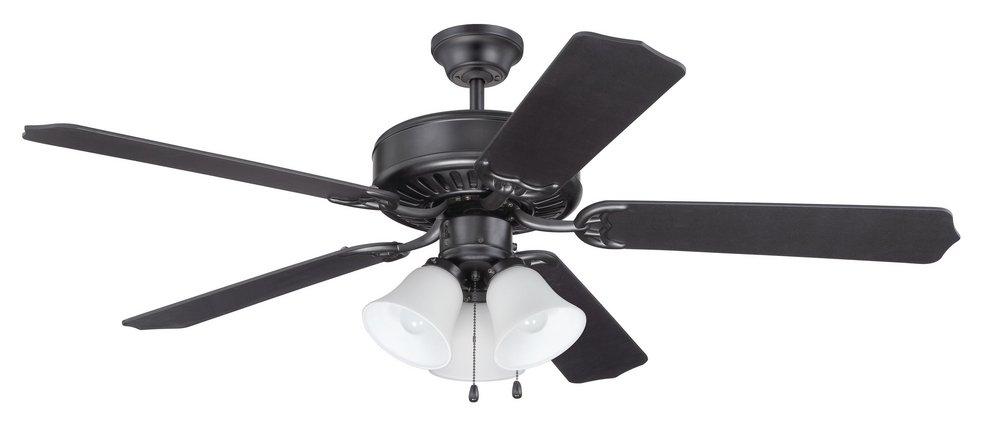 Craftmade Flat Black 52 in. Ceiling Fan with Blades 