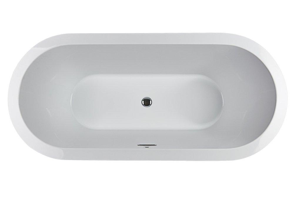 JACUZZI&reg; White/Chrome 70 x 32 in. Freestanding Bathtub with Center Drain 