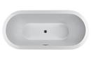 70 x 32 in. Freestanding Bathtub with Center Drain in White with Chrome