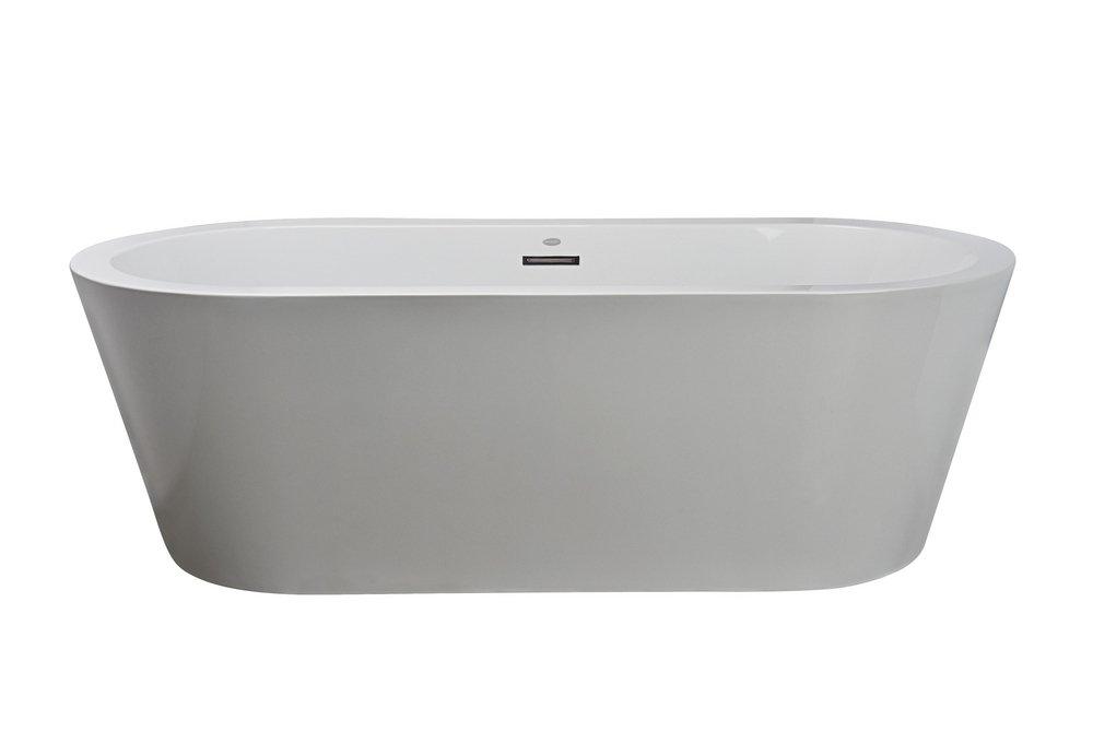JACUZZI&reg; White/Chrome 70 x 32 in. Freestanding Bathtub with Center Drain 