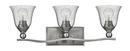 100W 3-Light Medium E-26 Base Wall Sconce in Brushed Nickel