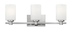 100W 3-Light Medium E-26 Base Wall Sconce in Brushed Nickel