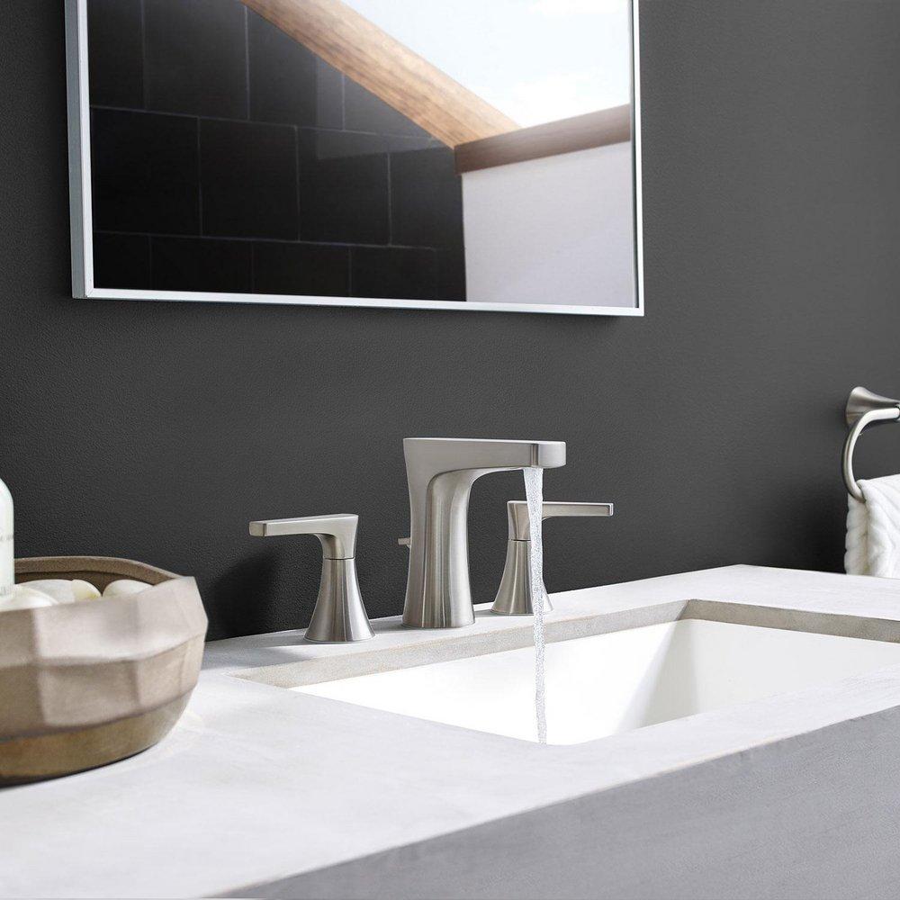 Pfister Brushed Nickel Two Handle Widespread Bathroom Sink Faucet 