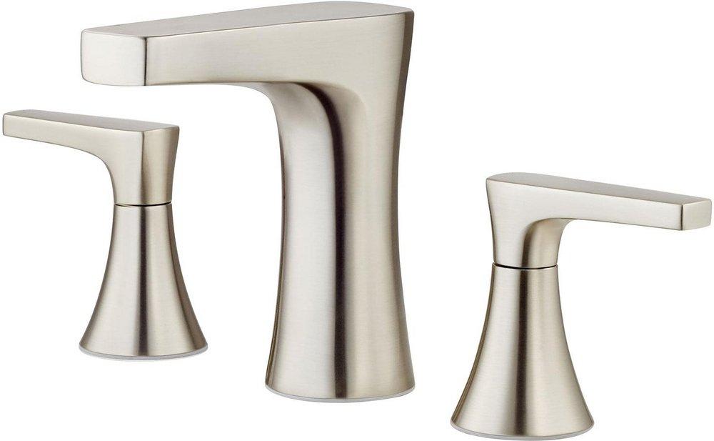 Pfister Brushed Nickel Two Handle Widespread Bathroom Sink Faucet 