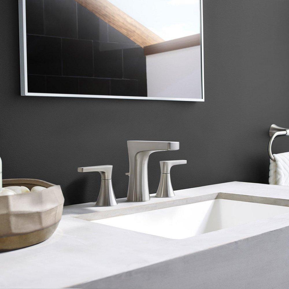 Pfister Brushed Nickel Two Handle Widespread Bathroom Sink Faucet 