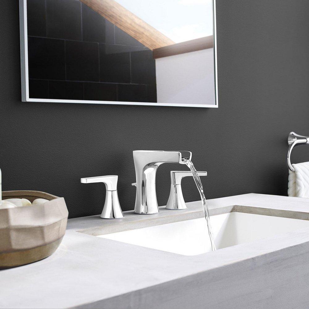 Pfister Polished Chrome Two Handle Widespread Bathroom Sink Faucet 