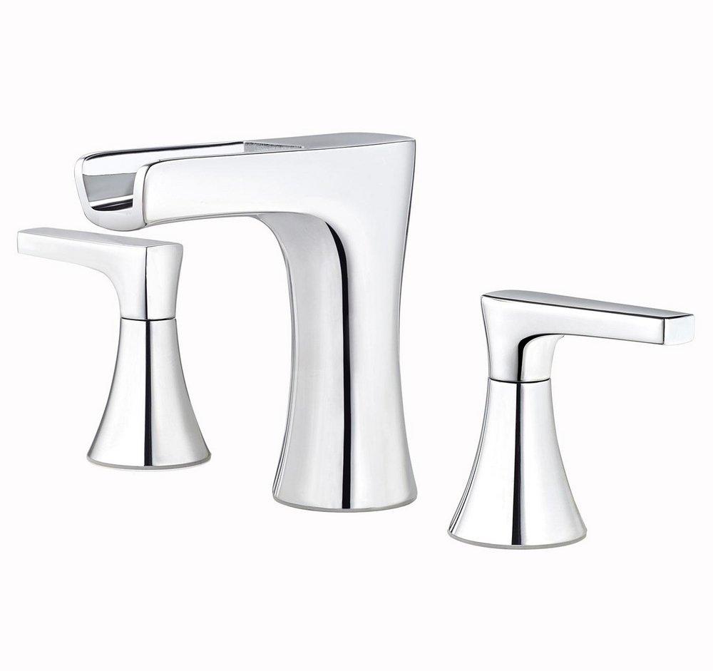 Pfister Polished Chrome Two Handle Widespread Bathroom Sink Faucet 