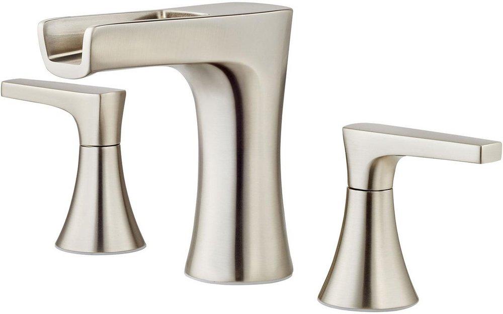 Pfister Brushed Nickel Two Handle Widespread Bathroom Sink Faucet 