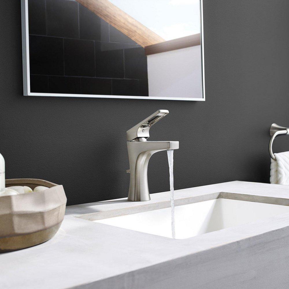 Pfister Brushed Nickel Single Handle Monoblock Bathroom Sink Faucet 
