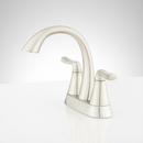 Signature Hardware Brushed Nickel Two Handle Centerset Bathroom Sink Faucet with Pop-Up Drain Assembly 