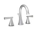 PROFLO&reg; Brushed Nickel Two Handle Widespread Bathroom Sink Faucet with Brass Pop-Up Drain Assembly 